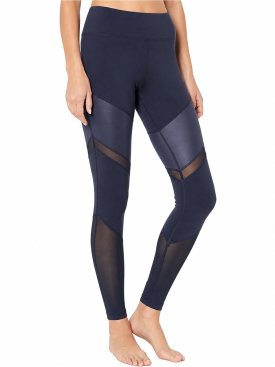 ALO Yoga Pants - Alo Yoga High Waist Mesh Panel Leggings Navy Blue Size Small